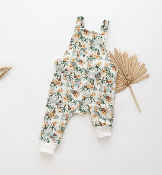 tropical dungarees 6-9  mths