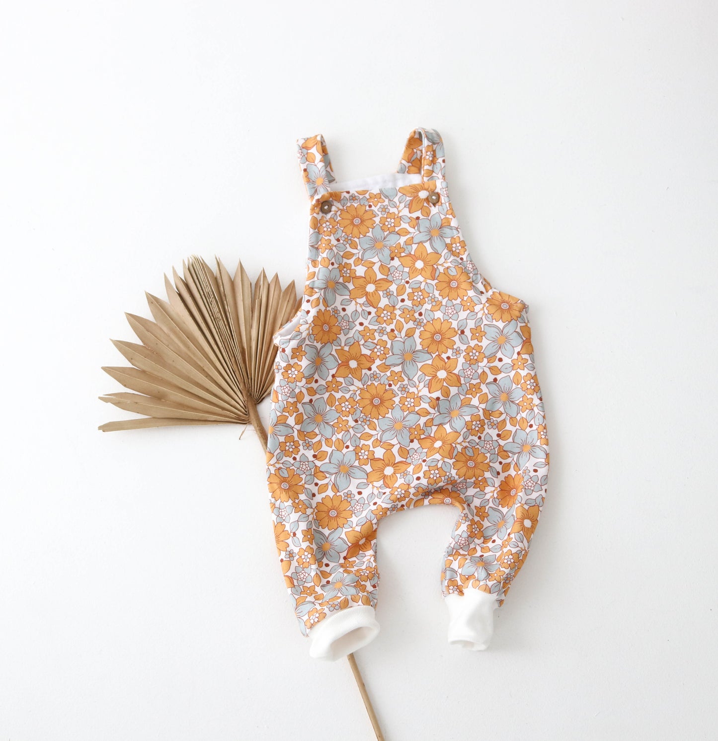 floral long leg romper last one! - 3-6 mths